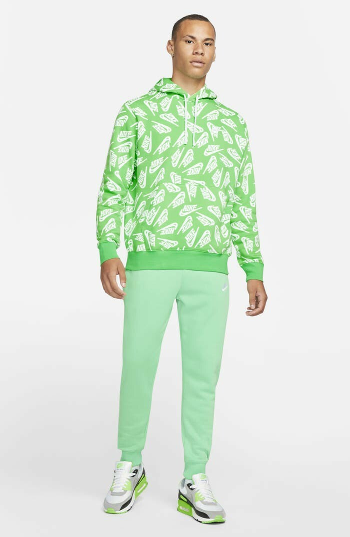 men's nike sportswear allover print club fleece hoodie